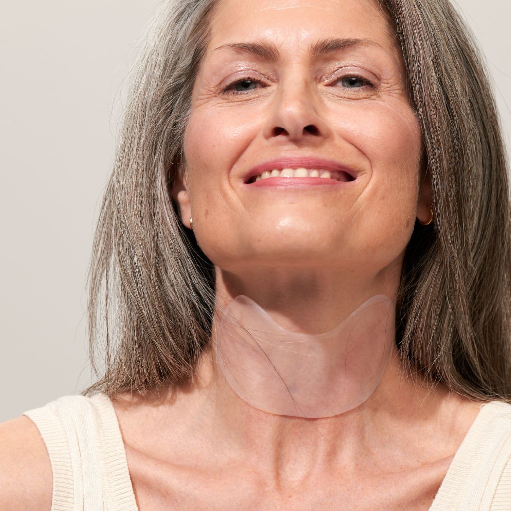 Beauty patch riutilizzabile con acido ialuronico per il collo