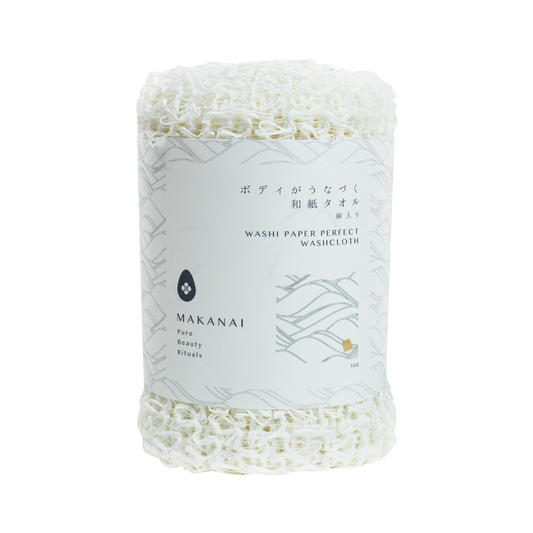 Asciugamano esfoliante in carta washi MAKANAI: Bianco