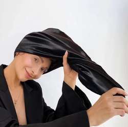 Turbante Asciugacapelli Double Face Seta-Cotone